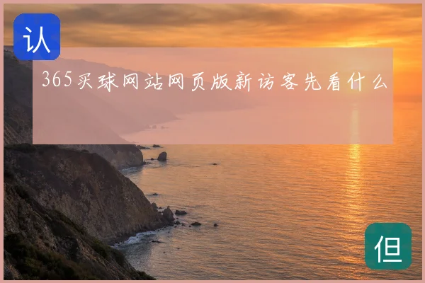 365买球网站网页版新访客先看什么